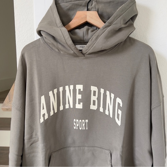 NWT Anine Bing Harvey Sweatshirt in Dusty Olive Green - Picture 6 of 13